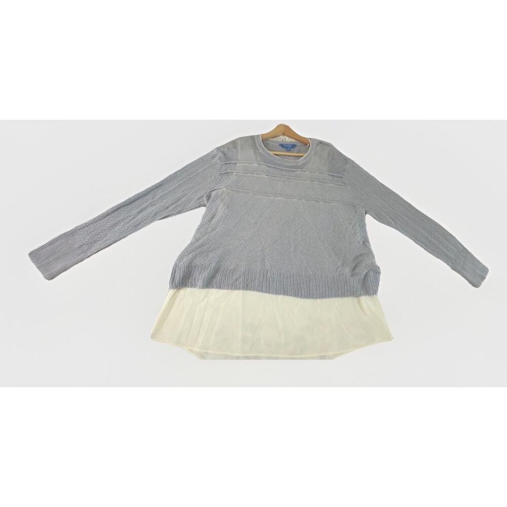 Simply Vera Vera Wang Pullover Sweater Shadow Blue Ramie Rayon XL Knit Women NWT